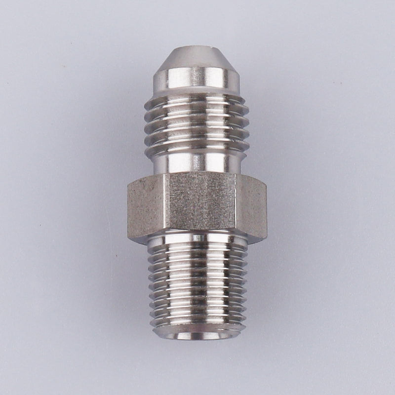 Male 1/8" NPT to -4 AN Flare Adapter Straight Stainless Steel 4AN to 1/8 NPT Natural