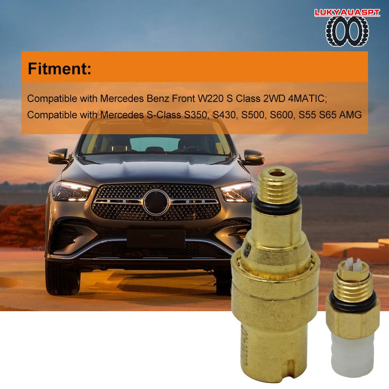 Air Valve Risidual Pressure Valve with M8 Air Fitting Connector For Mercedes-Benz S-Class W220 S320 S350 S430 S500 Air Suspension Shock Strut 2203202338 2203205013 W220 air holding valve with M8