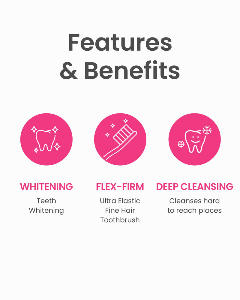 Euthymol Whitening Toothbrush (White, 6 Count) - Premium Soft Dual-Tension Bristles. Advanced Plaque Removal, Stain Reduction. White