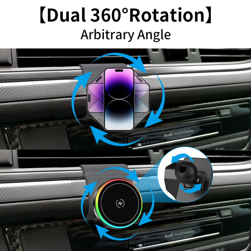 Car Magnetic Phone Mount for Audi A6 S6 A7 S7 RS6 RS7 2012 2013 2014 2015 2016 2017 2018 Auto Interior Accessories Best Cellphone Holder Fast 15W Wireless Charger Cell Phones Charging Stand