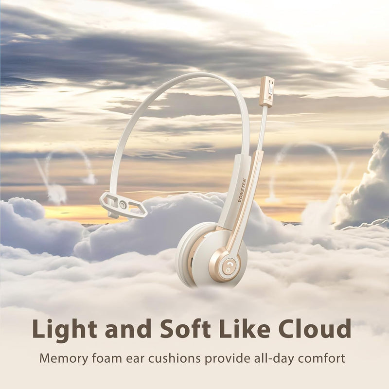 Bluetooth Headset with Microphon USB Dongle for Office | Wireless Headset with Mic with AI Noise Canceling, Charging Base, Mute Function V5.2 for Computer/Phone/Work/Skype