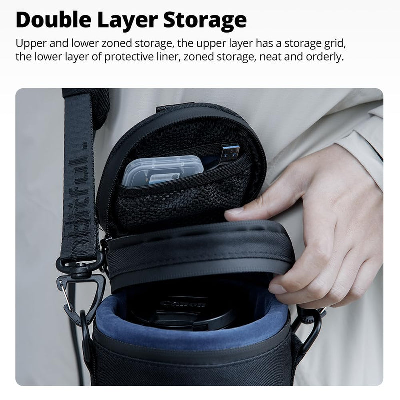 Ambitful 4.92 × 11.42 in Thick Camera Lens Pouch Case, Protection Lens bag | Water/Dust/Shock Lens Pouch for DSLR Camera Lens Compatible Below 4.92 × 11.42 in Sony, Nikon,Canon,Fujifilm,Tamron Lenses 125 × 290 mm (4.92 × 11.42 in)