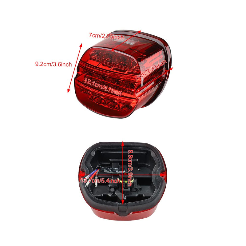 Red Strobing LED Tail Light Upgrade HD Tail Lights Assemblies for Harley Dyna Road King Electra Glide Street Bob Touring, Harley Davidson Parts, LED Lights for Motorcycles（Red） Red