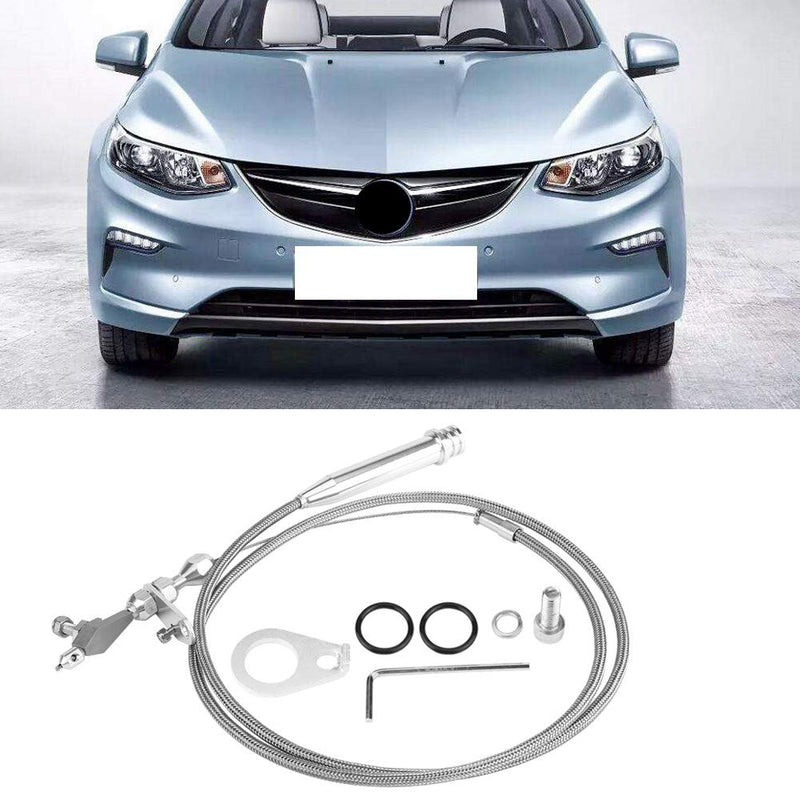 KIMISS 700R4 Kickdown Cable, Car Stainless Steel Braided Transmission Detent Cable (Silver)