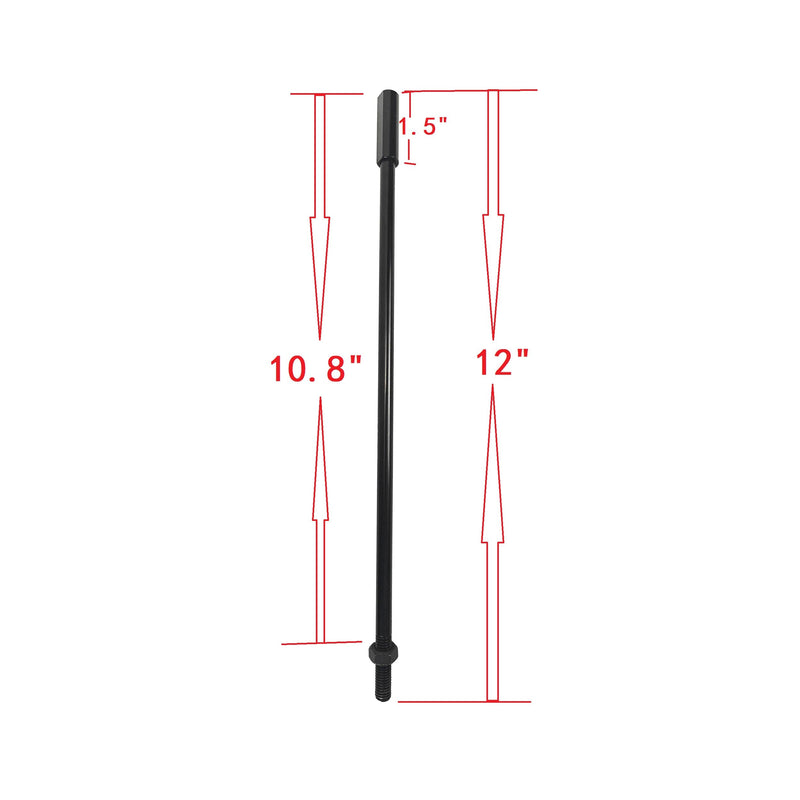 Solid Zinc Alloy Extension Flush Bolt with Rod 12"-Satin Black-Pack of 2