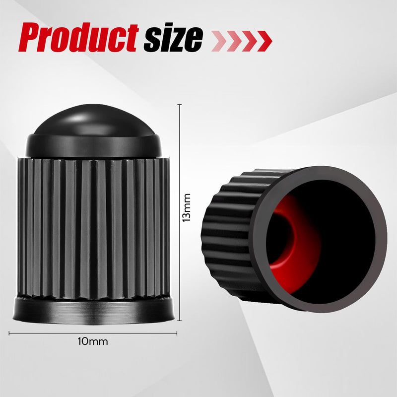 100PCS Tire Valve Caps, Valve Stem Caps with O Rubber Ring, Tire Caps are Suitable for Bicycles, Cars, Motorcycles, SUVs and Trucks (Black)