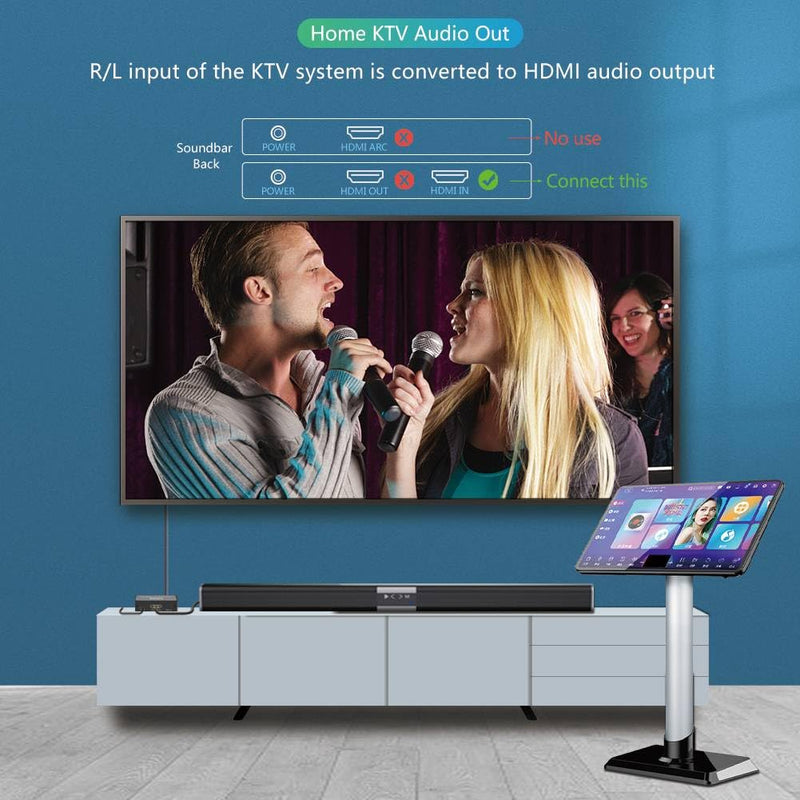 Analog to Digital Audio Converter, RCA R/L and 3.5mm Audio to Optical Spdif Toslink and HDMI Audio Out (Not HDMI ARC), for Home KTV TV DVD PC Soundbar Speaker