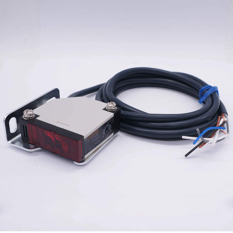 Taiss Photoelectric Beam Sensor Switch 30cm Detection Distance Diffuse Reflection Infrared Switch photoelectric Switch Sensor 12-240VDC 24-240VAC Proximity Switch E3JK-DS30M1 Detection distance: 30cm