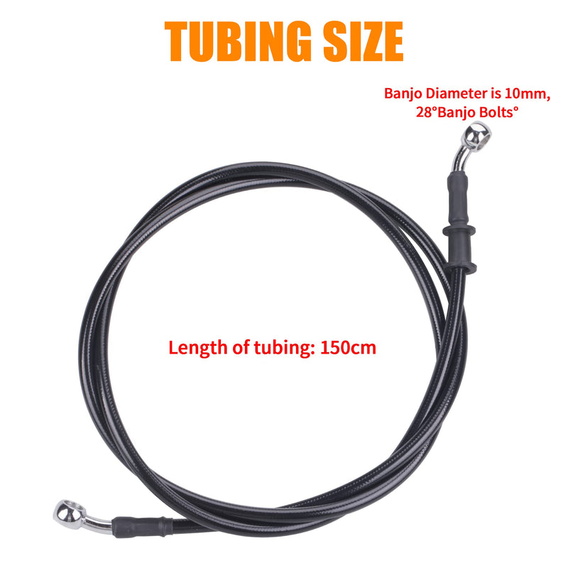 Motorcycle Hydraulic Brake or Clutch Line Hose for Motorcycle Dirt Bike ATV Moped Scooter,etc.Banjo Bolt 2PCS(Length 1.5m/4.92ft)