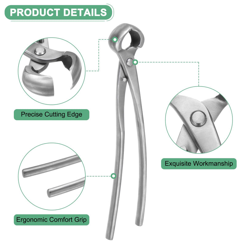 Bonsai Tool - 11 Inch Stainless Steel Knob Cutter, Bonsai Tree Plants Modeling Tools, Applying to Gardening Pruning Knobs/Tumors (280mm, Silver) 11"