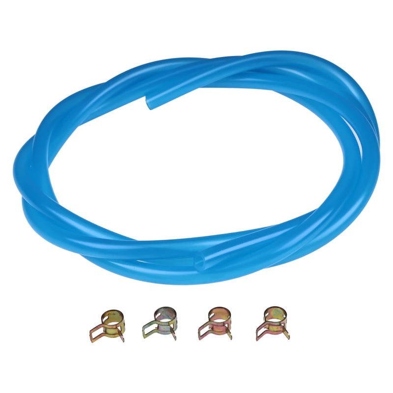 ZTUOAUMA 7' Long 1/4'' ID 3/8'' OD Blue Fuel Line Kit with Clamps Compatible with Small Gas Diesel Powersports Generators Engines Snowmobile Dirt Bike Quad Motorcycle Go Kart Golf Cart