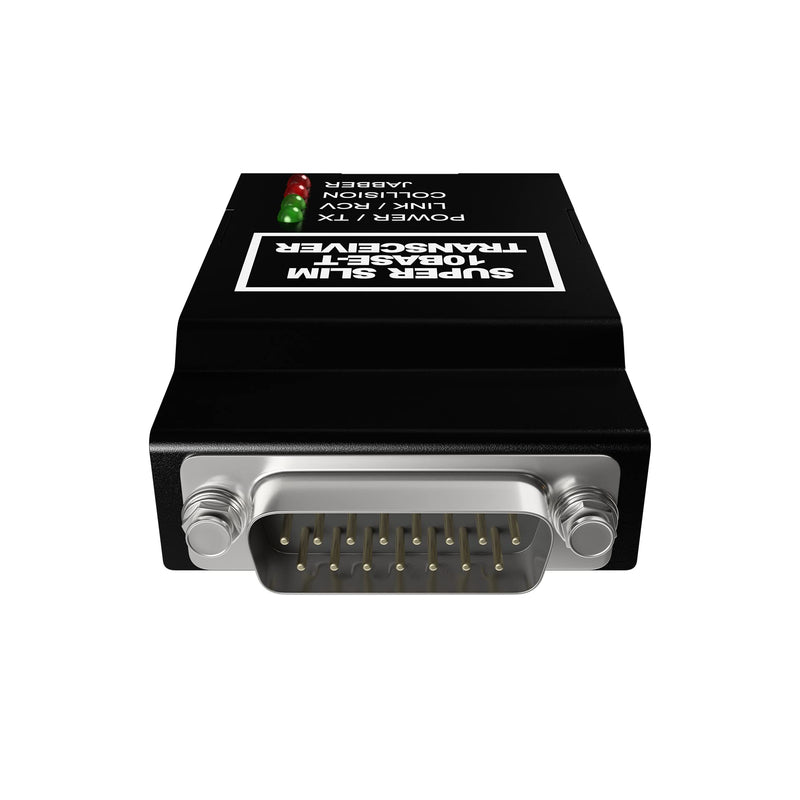 10Base-T RJ45 to 10Base-5 DB15M AUI Type Media Converter | Thick Ethernet Adapter to 10BT UTP RJ-45 Transceiver