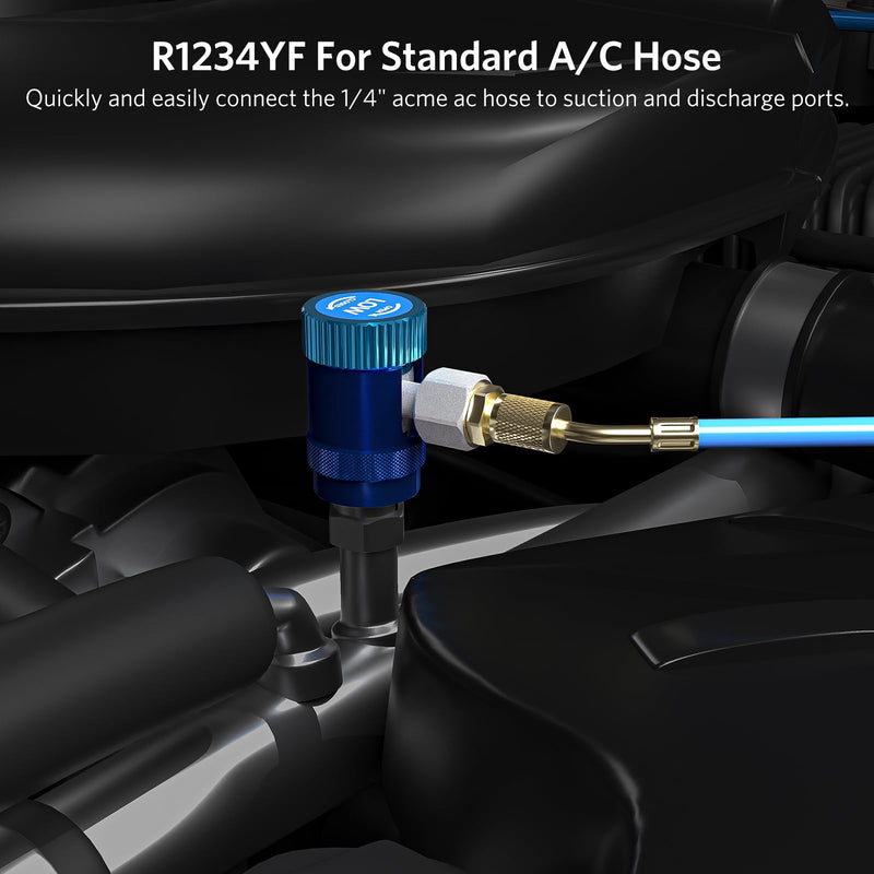 R1234yf Adapter,Adjustable R1234yf Quick Couplers Adapter,Air Conditioning Line Repair Tools High/Low Side Connectors R1234yf Quick Coupler Kit,r-1234yf Adapter Set of 2