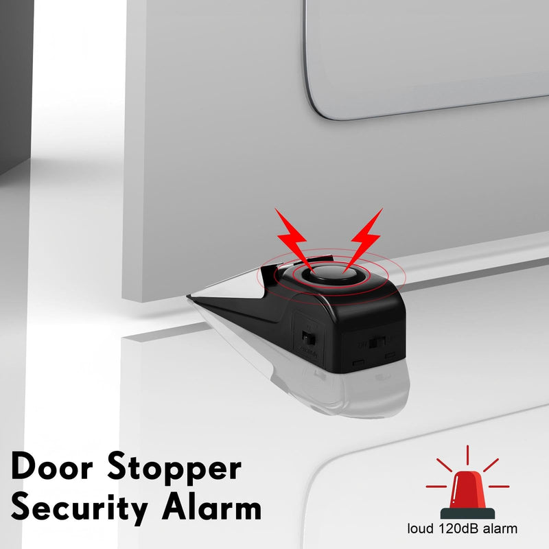 8 Pieces Door Stop Alarm Door Stoppers with 120 dB Security Alarm Doorstops Wedge Doors Stopper Alarms for Travel Apartment Home House Doors Stoppers Safety Tools