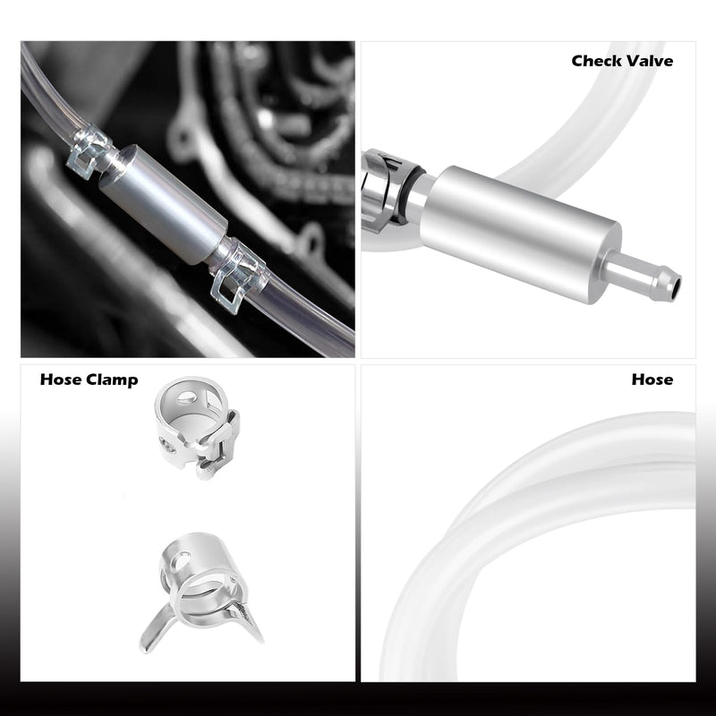 Car Brake Bleeder Hose Kit,Practical Brake Bleed Hose Kit with One Way Check Valve & Clamp for Bleeding Repair,Professional Car Accessories Cars & Motorcycle Brakes Bleeder Kits