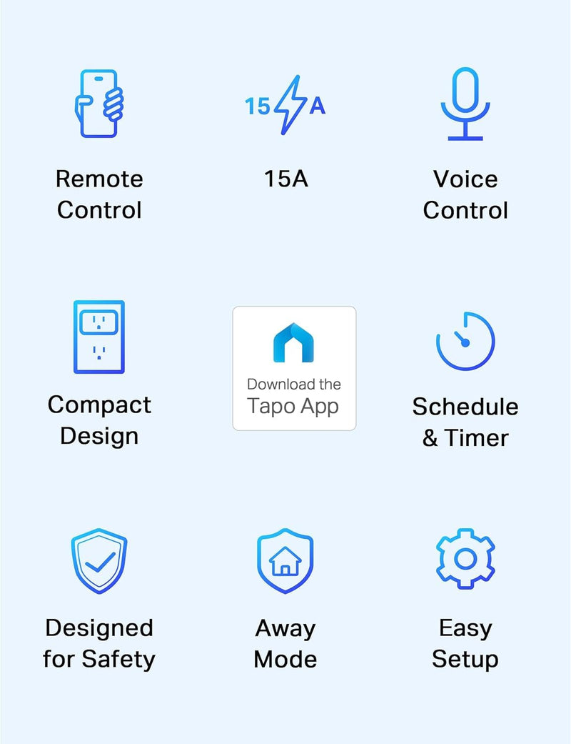 TP-Link Tapo Smart Plug Mini 15A, Smart Home Wi-Fi Plug, Super Easy Setup, Compatible with Alexa & Google Home, No Hub Required, UL Certified, 2.4G WiFi Only, White, Tapo P105(4-Pack) Smart Alexa Plug 4-Pack