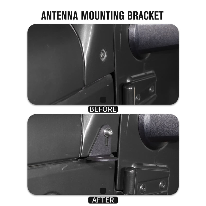 Jimen Compatible with 2007-2022 Jeep Wrangler JK JL, CB Radio Antenna Mount Bracket, Driver Side