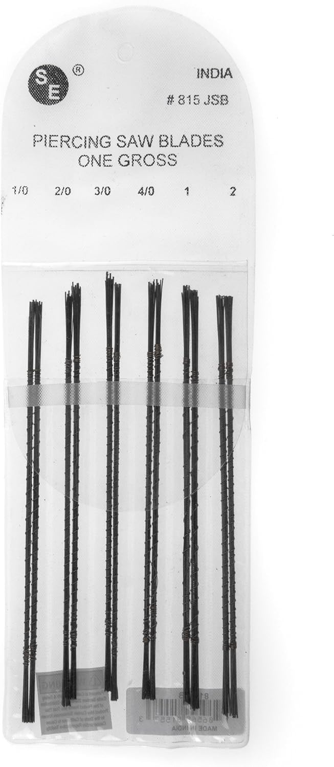 SE 3-in-1 Professional Jeweler's Saw Set - Saw Frame, 144 Blades, and V-Slot Bench Pin with Clamp - Versatile Tools for Precise Jewelry Making