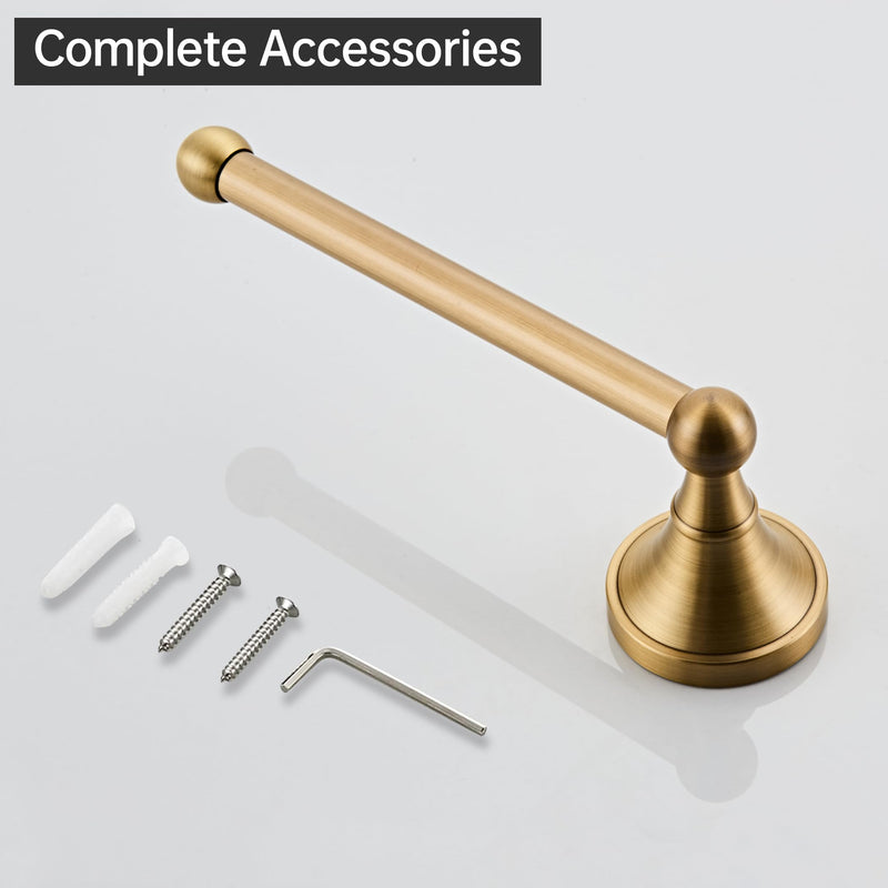 Brass Toilet Paper Holder Towel Ring, Antique Brass Towel Holder Toilet Paper Roll Holder, Rustic Towel Rack Bathroom Accessories Set Hardware 2 Pieces Farmhouse Wall Mounted