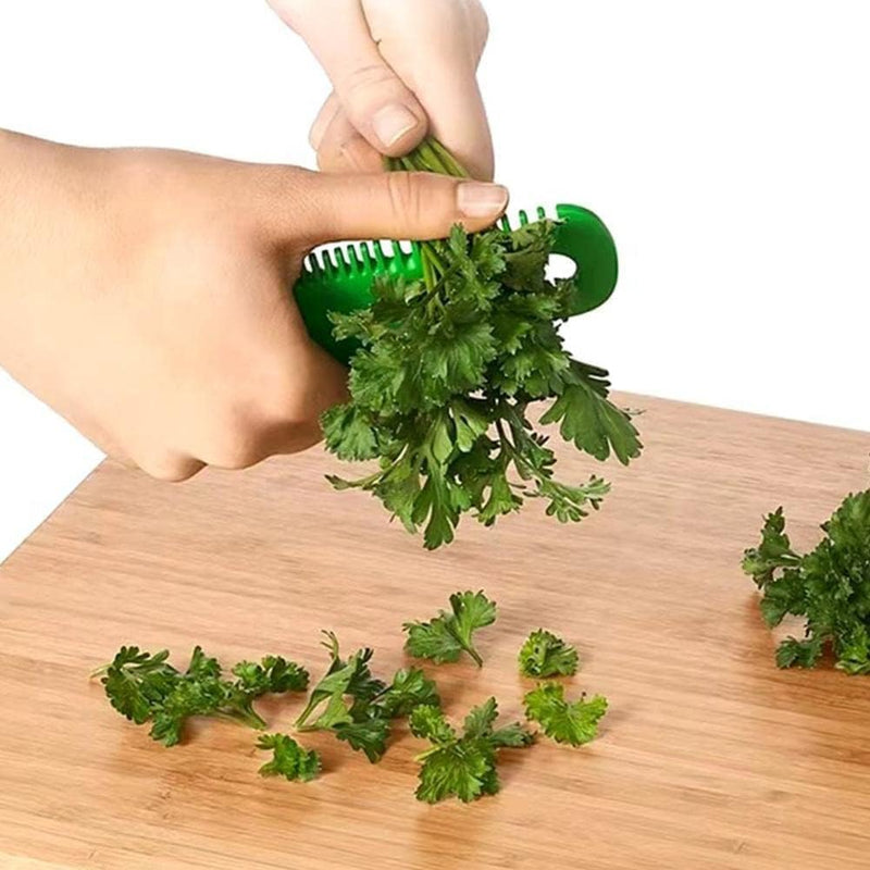 2Pcs Green Leaf Herb Stripper,Vegetable Herb Eliminator Comb Kitchen Herb Leaf Stripping Tool Herb Pealer for Kale, Chard, Collard Greens, Kitchen Utensils and Gadgets, Seasoning and Spice Tools