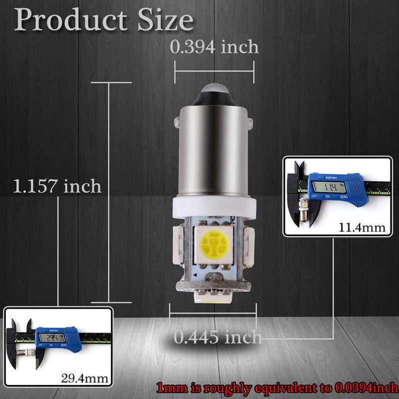 BlyilyB - Pack of 20 - White BA9S T11 T4W 64111 Miniature Bayonet Single Contact Base LED Bulbs 5SMD 5050 For Side Marker Lights RV and Boat Dome Lights Map Lights License Plate Light Whte
