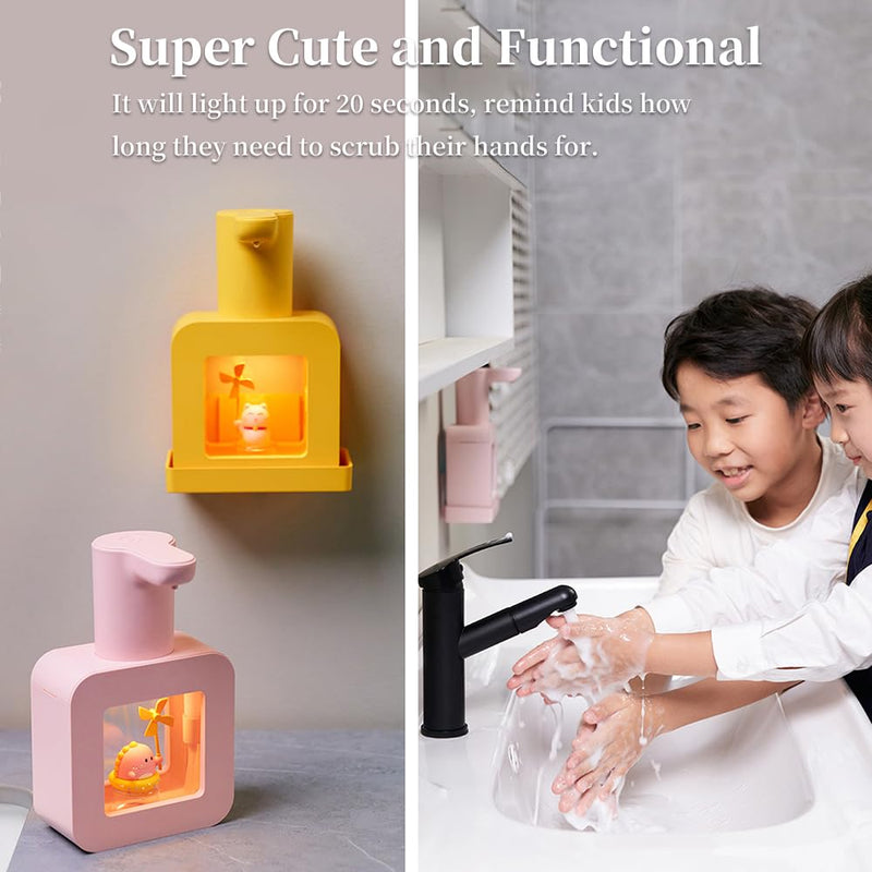 Cute Soap Dispenser for Kids - Automatic Foaming Soap Dispenser for Bathroom Kitchen Office School Children Gift, Waterproof USB Rechargeable Hand-Free 13.5oz,White Unicorn White Unicorn