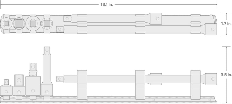 TEKTON 3/8 Inch Drive Impact Extension and Accessory Set | SIA91101