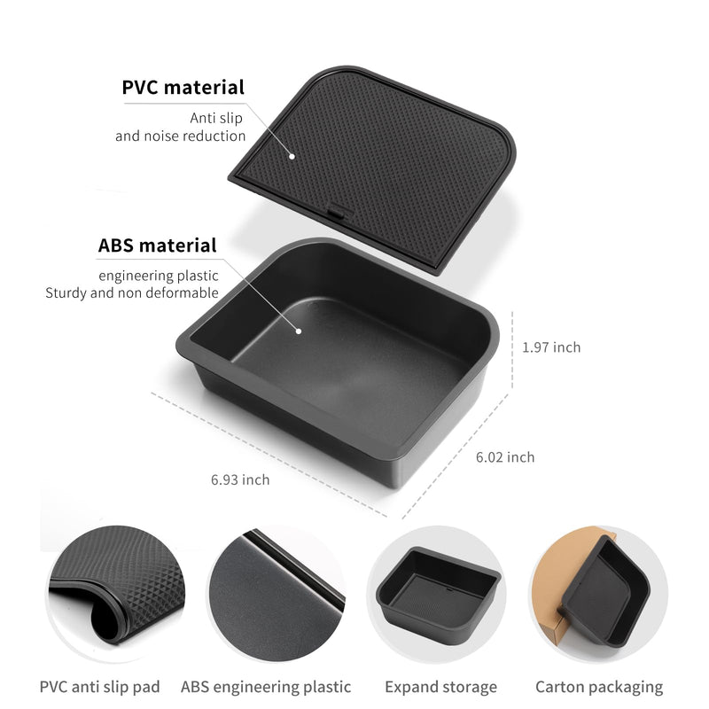 smabee Center Console Cool Box Organizer for Toyota Land Cruiser Prado 250/ Lexus GX 550 2024 2025 Armrest Storage Box ABS Insert Tray Accessories (Only Fit Cool Box) Black
