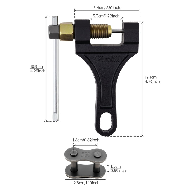 Windance Universal Roller Chain Breaker with 5Pcs #50 Master Link High Carbon Steel 420 428 520 525 528 530 Chain Pin Removal Repair Tool Motorcycle ATV Dirt Bike Scooter Bicycle Tractor