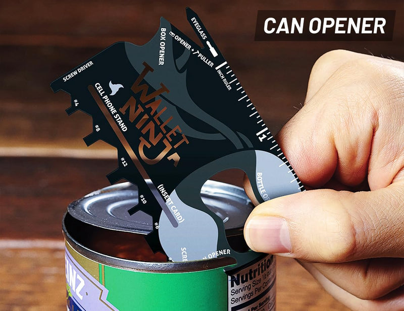 Wallet Ninja Multitool Card – 18 in 1 Credit Card Size Multi-Tool for Quick Repairs, EDC Survival Gear, Bottle Opener, Camping – Cool Gadget and Stocking Stuffer – Black (2) 2