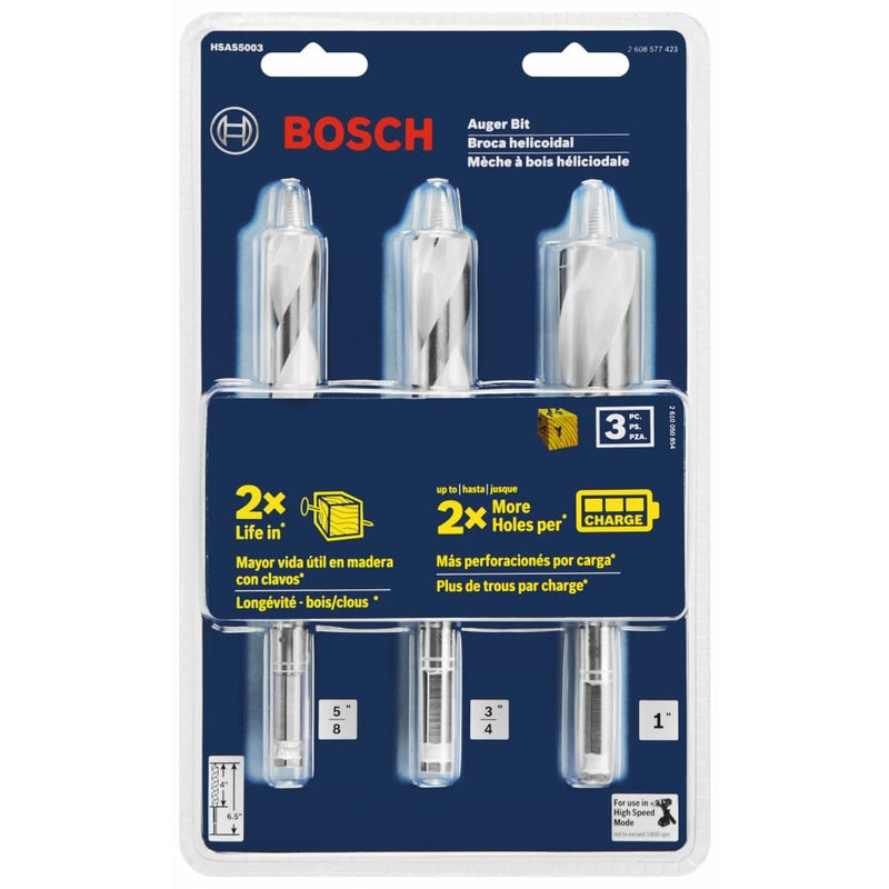 Bosch HSAS5003 3 pc. 6-1/2 in. High-Speed Auger Bit Set 3pc set