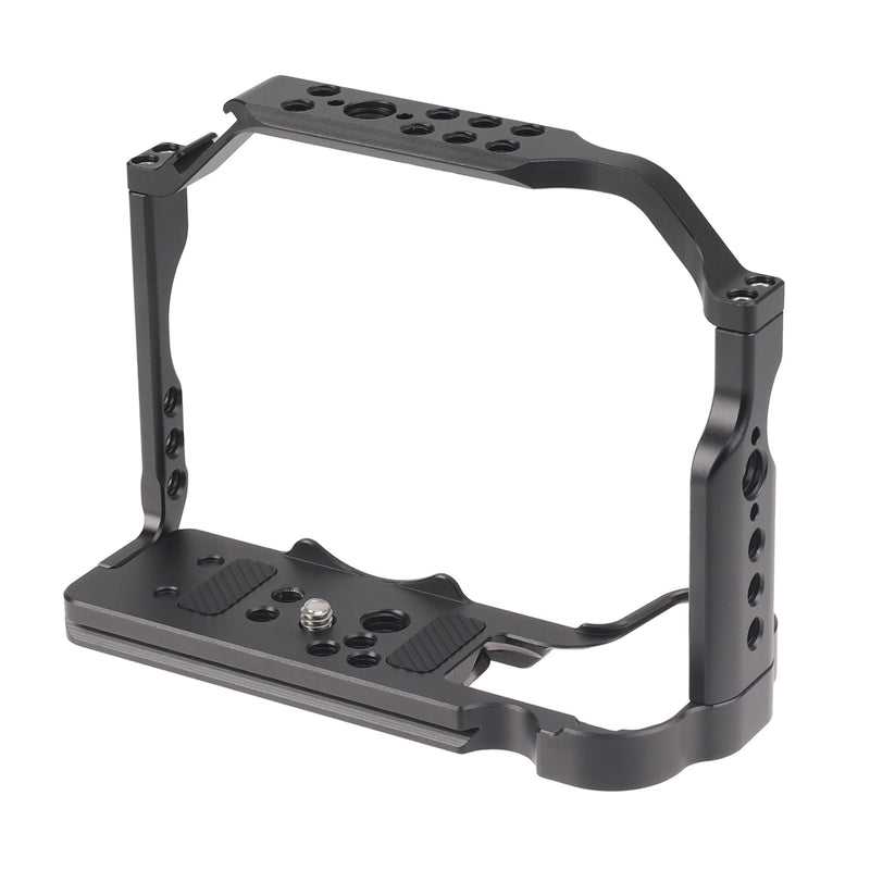 Camera Cage for Canon EOS R10, Built-in NATO Rail | Cold Shoe, Arca-Swiss Quick Release Plate, ARRI 3/8"-16 & 1/4"-20 Threaded Holes for Tripod Gimbal Stabilizer