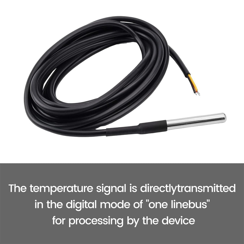 Diymore 2pcs 10M DS18B20 Temperature Sensor Temperature Probe Stainless Steel Package Cable Waterproof Digital Thermostat Sensor Compatible with Arduino,Raspberry Pi and Shelly
