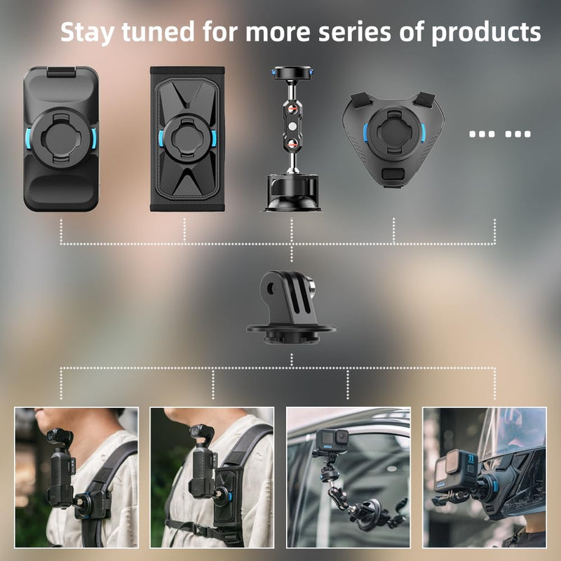 Osmo Pocket 4 Magnetic Quick Release Backpack Clip Mount,360° Rotation Bag Belt Shoulder Strap Mount Chest Holder with Expansion Adapter for DJI Osmo Pocket 4 Creator Combo Accessories T5 Pro