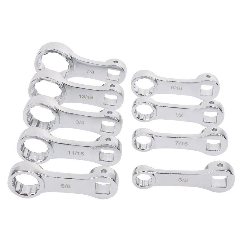 9-Piece Torque Adapter Set - 12-Point Box End Torque Adapter Extension Set - 3/8-Inch Drive for Hard to Reach Places - Includes 3/8", 7/16", 1/2", 9/16", 5/8", 11/16", 3/4", 13/16", 7/8"