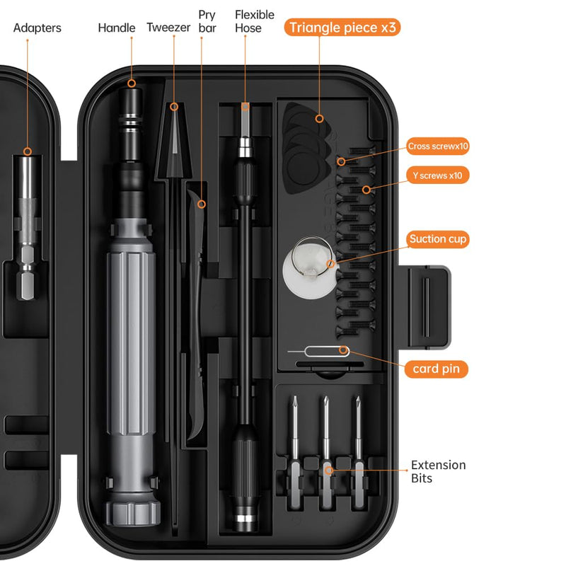 Precision Screwdriver Set, 150 in 1 Electronics Tool Kit with 120 Bits Magnetic Screwdriver Set & 30-bit Tool Set Handy Repair Tool for Computer Phone Watch Camera Laptop, Black