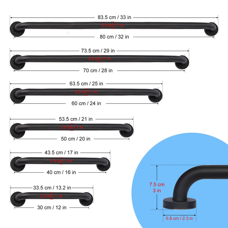 supregear Bathroom Grab Bar, 24 in Non-Slip 201 Stainless Steel Bathroom Safety Grab Bar Oil Rubbed Black Hand Rail for Bathtub Toilet Kitchen Bedroom Shower, Concealed Screw Wall Mounted 24 Inch