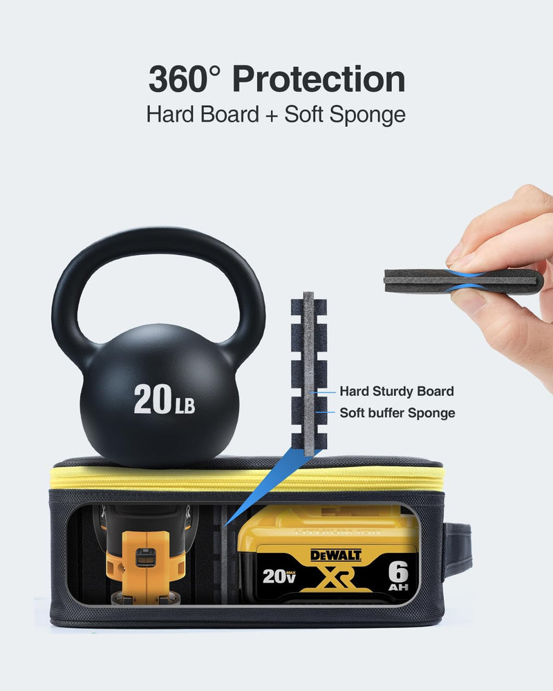 Luxtude Hard Tool Case for DEWALT 20V MAX XR Oscillating Multi-Tool DCS354B/ DCS356B, Portable Storage Cases Carrying Holder Organizer for DEWALT 20V MAX XR Battery & Charger (Case Only)