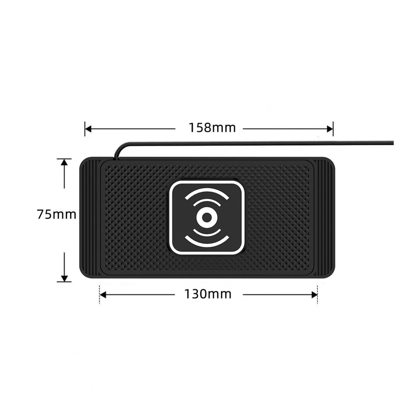Wireless Charger Car Charging Pad 15W Fast Car Wireless Charger Pad, 15W Fast Charging, Anti-Slip, Universal Qi Compatible with iPhone and Wireless Charging Phones, Black(USB-C)