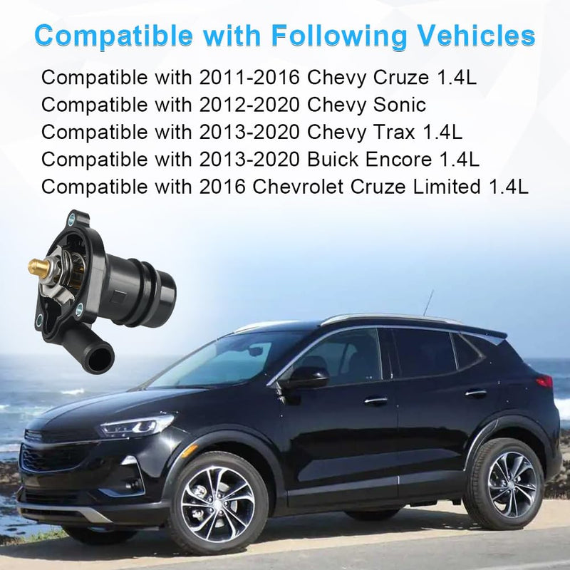 55565336 Engine Coolant Thermostat Housing Assembly Compatible with 2011-2016 Chevy Cruze Limited 1.4L Replace OEM 55565336 55579010 902-808