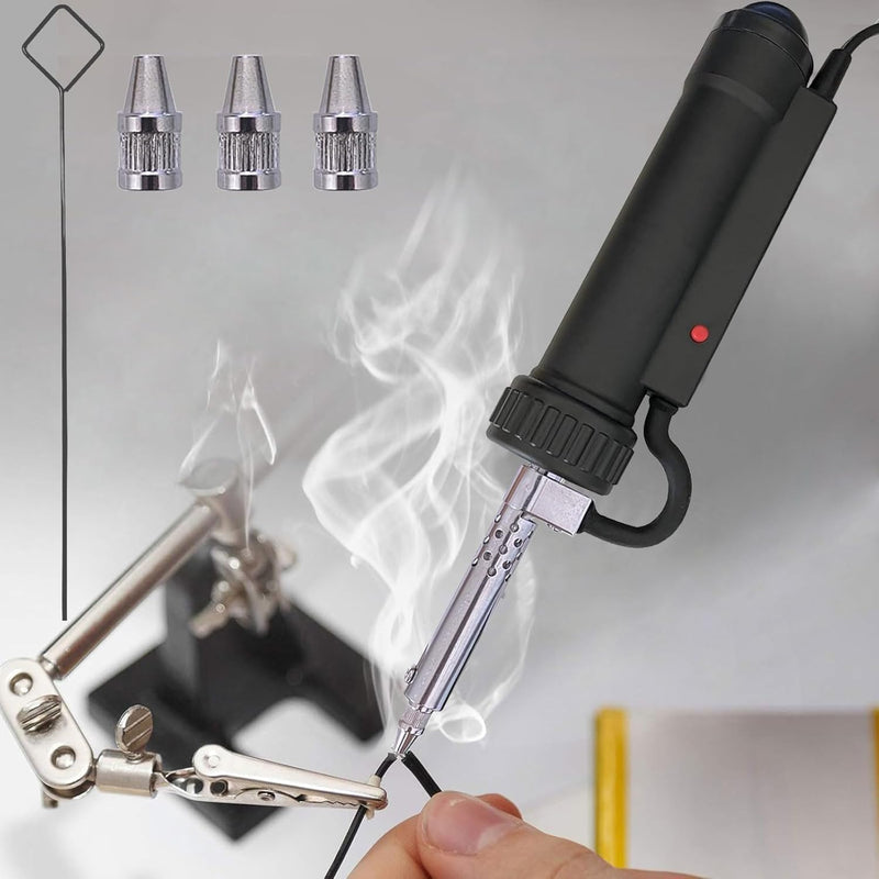 Electric Solder Sucker Vacuum,Automatic Desoldering Gun,Portable Desoldering Iron Tool AC 110V 30W with 3 Soldering Suction Tips,Electric Desoldering Pump Repair Solder Removal Tool (Size:US Plug)