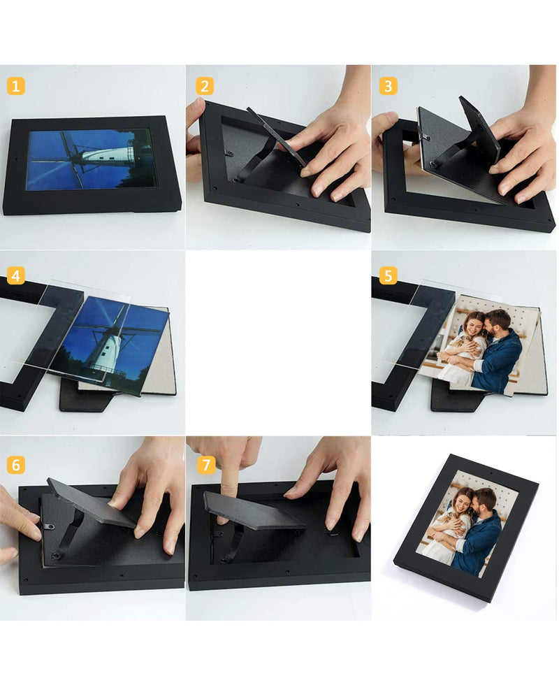 Hidden Camera Photo Frame,1080P Picture Frame Spy Camera Security Nanny Cam with Motion Detection, Indoor Security Video Spy Cam for Home Office-No WiFi Needed No Audio