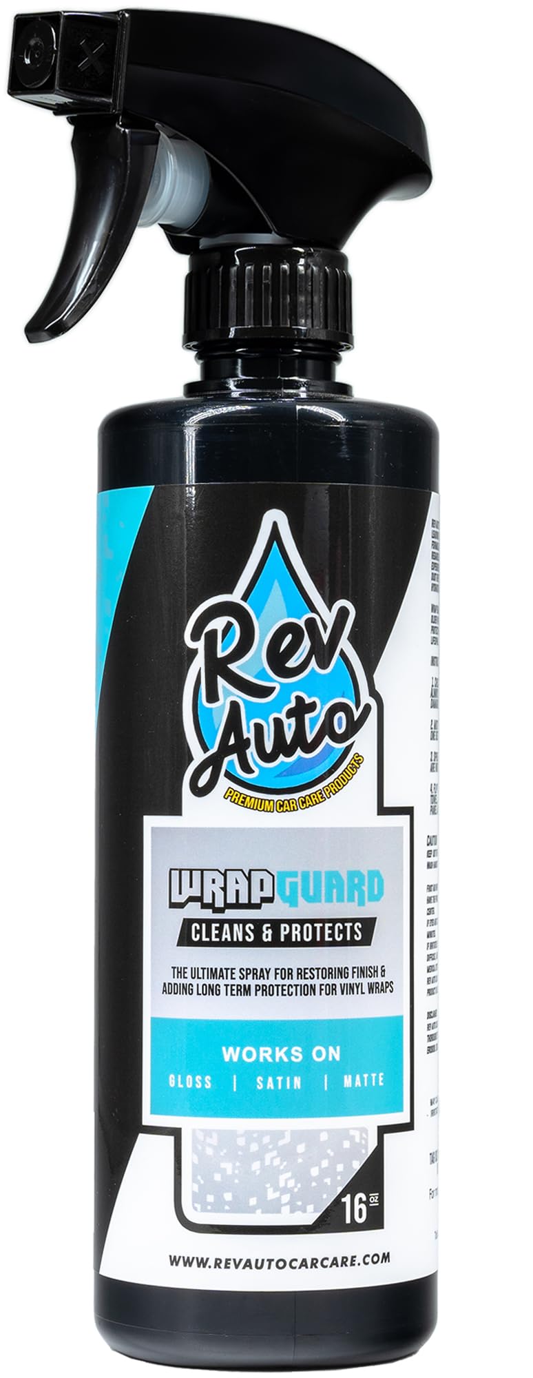 Rev Auto Wrap Guard - Professional Wrap Detailer/Car Wrap Protection Spray That Cleans, Hydrates, and Protects Vinyl Wrap for Cars | Car Wrap Cleaner for All Finishes| Vinyl Wrap Cleaner (16 Fl Oz) 16 Fl Oz