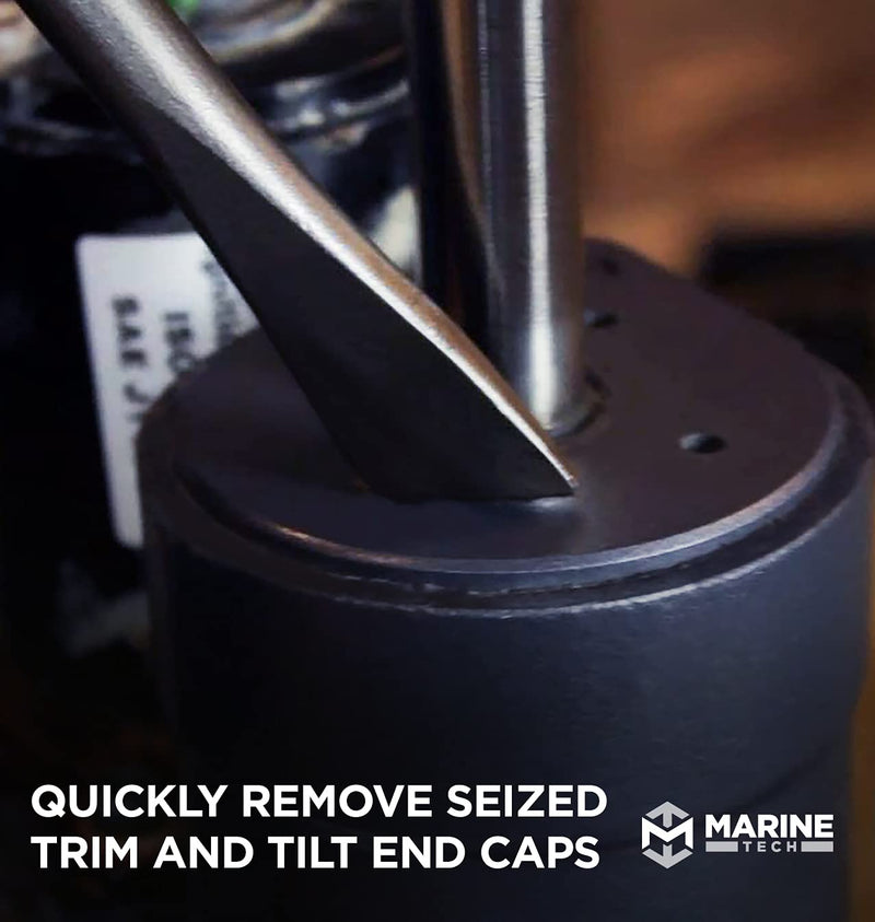 Marine Tech Tools Trim Tilt Impact Tool, Hydraulic Cap Remover Tool, Fits Standard Air Hammer 10mm Shank, Outboard Tilt Trim Ends Caps Removal, Boating Kit