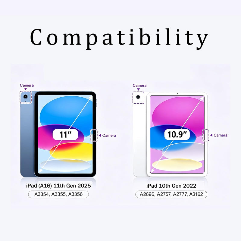 Cute iPad Case with Rotating Stand Compatible with iPad (A16) 11th Generation 11 Inch 2025 & iPad 10th Gen 10.9 Inch 2022, Protective Folio Tablet Cover for Women Girls Teens Kids Girly