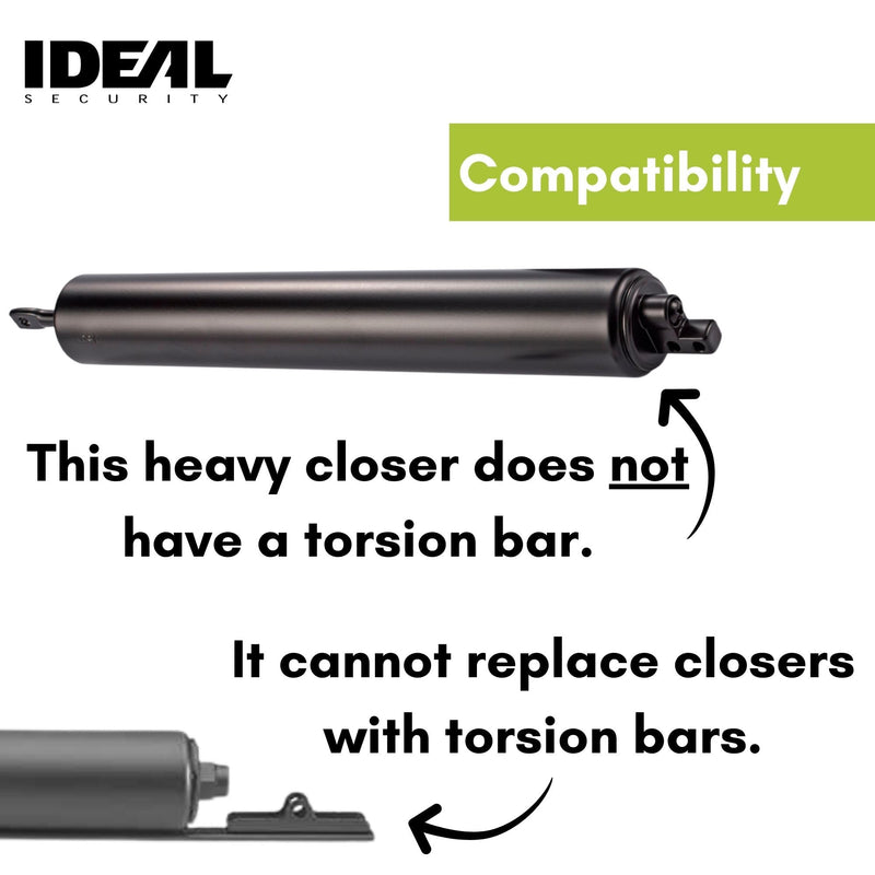 Ideal Security Pneumatic Lock for Screen Door, Black (1.25-2 Inches) 1.5 inch Diameter - Closer only