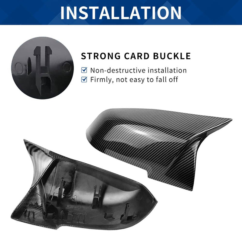Side Mirror Cover Compatible with 3-Series F30 F31 F34 / 4-Series F32 F33 F36 / 2-Series F22 F23 / 1 Series F20 X1 E84 M2 F87 (Carbon Fiber Pattern, F22 F30 F32 F36) Carbon Fiber Pattern