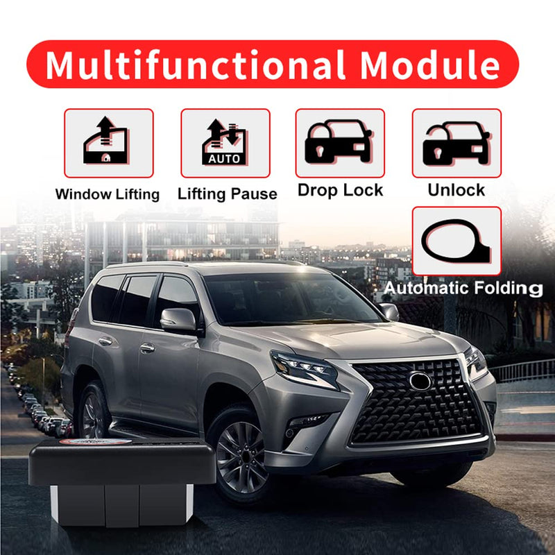 Remote Auto Window Open Closer + Door Speed Lock Kit + Side Rearview Mirror Folder Unfold OBD Module for Lexus GX460 GX400 2010-2019 lexus gx460 accessories (2010-2019)
