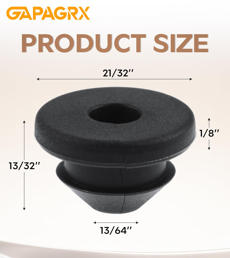 100 Pack Cable Railing Rubber Grommets for 1/8" 5/32" 3/16" Wire Rope | Rubber Grommets Protector Sleeve for Metal Cable Railing Posts, 1/8" Cable Railing Grommet, for Outdoor Indoor Railing