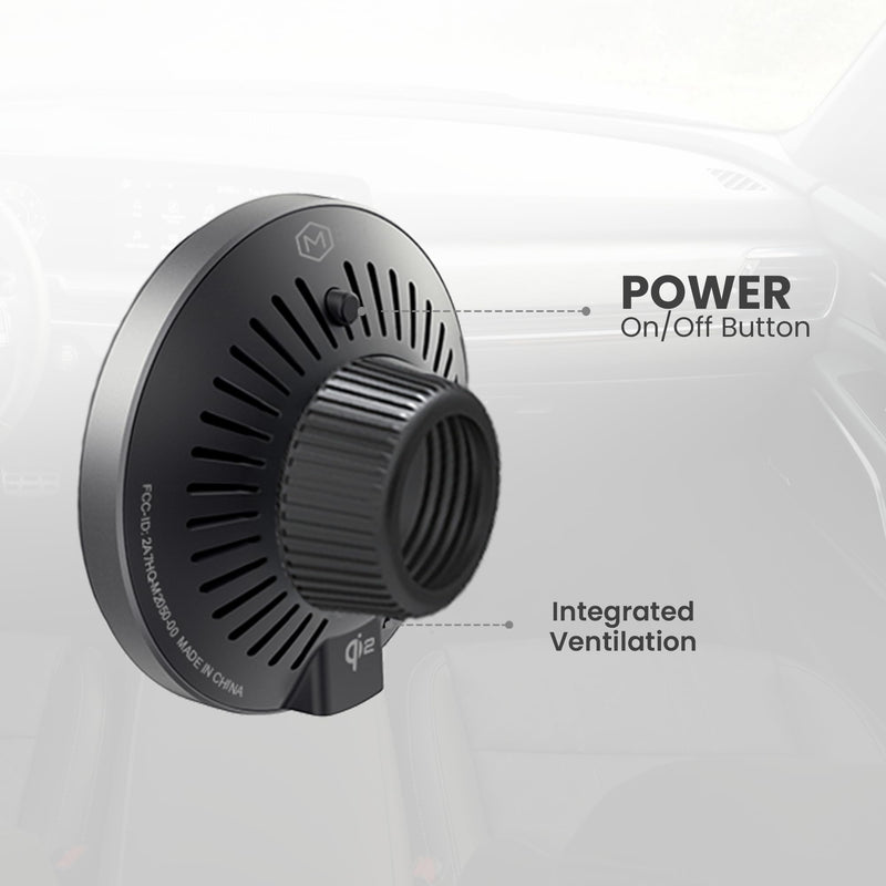 Mag Switch Qi2 Mag Safe Wireless Car Charger Air Vent Mount, 15W Fast Charger with a built in on/off switch for charging, Strong N52 Magnets, Compatible with iPhone 14/15/16/17 Iphone Air